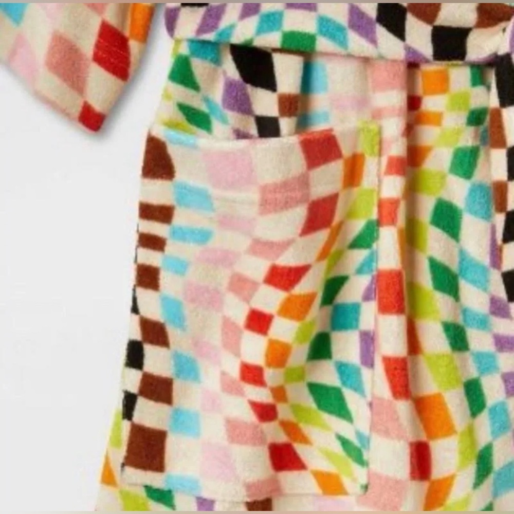 PRIDE Adult Unisex Rainbow Checkered Robe Target Size XS/S - Picture 3 of 4